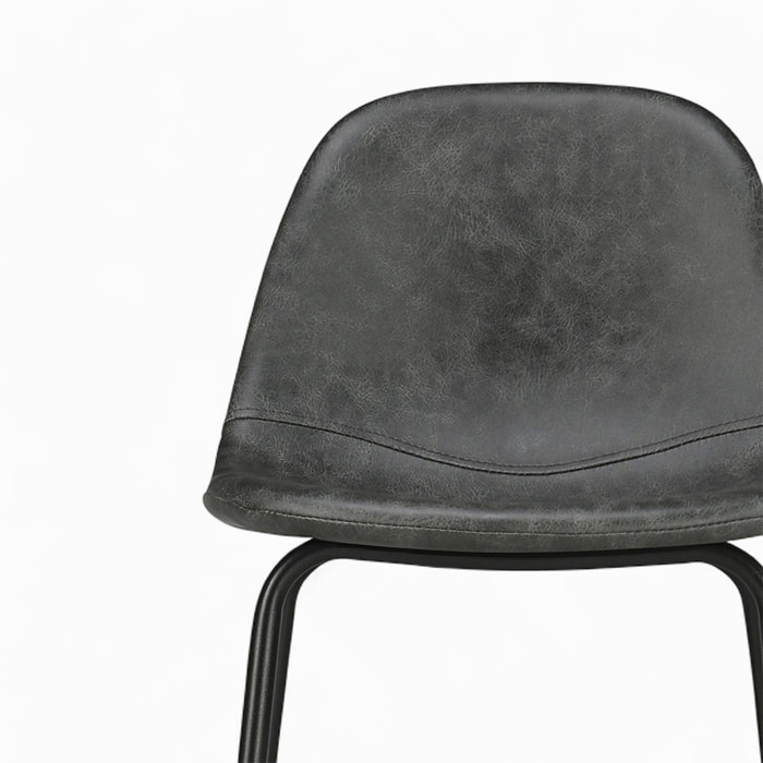 Pack 4 chaises pour îlot central taupe et gris/noir 65 cm - Henrik