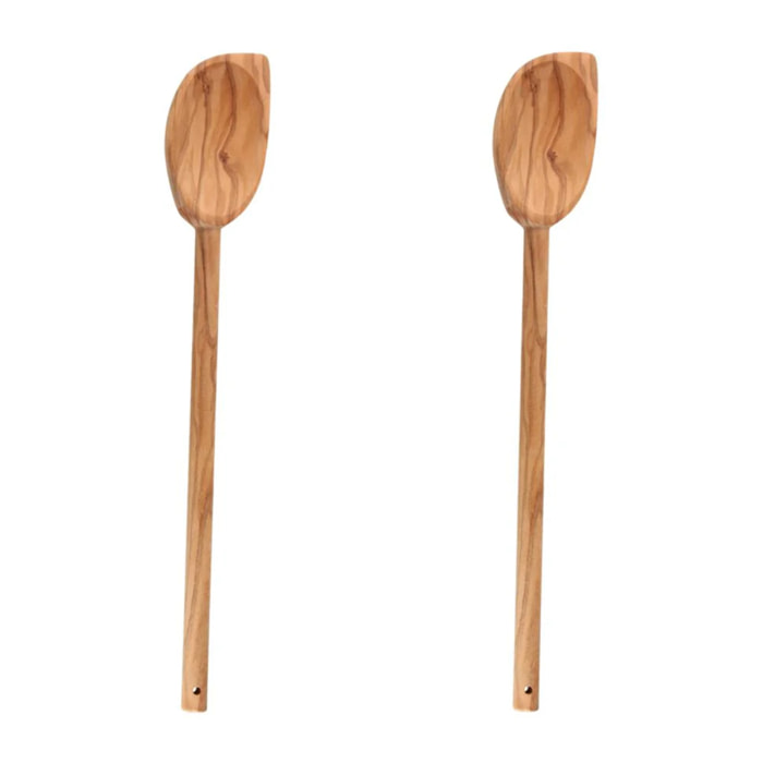 Ensemble de 2 Cuillères de cuisine en bois à bout pointu Fackelmann Édition Bois d'olivier
