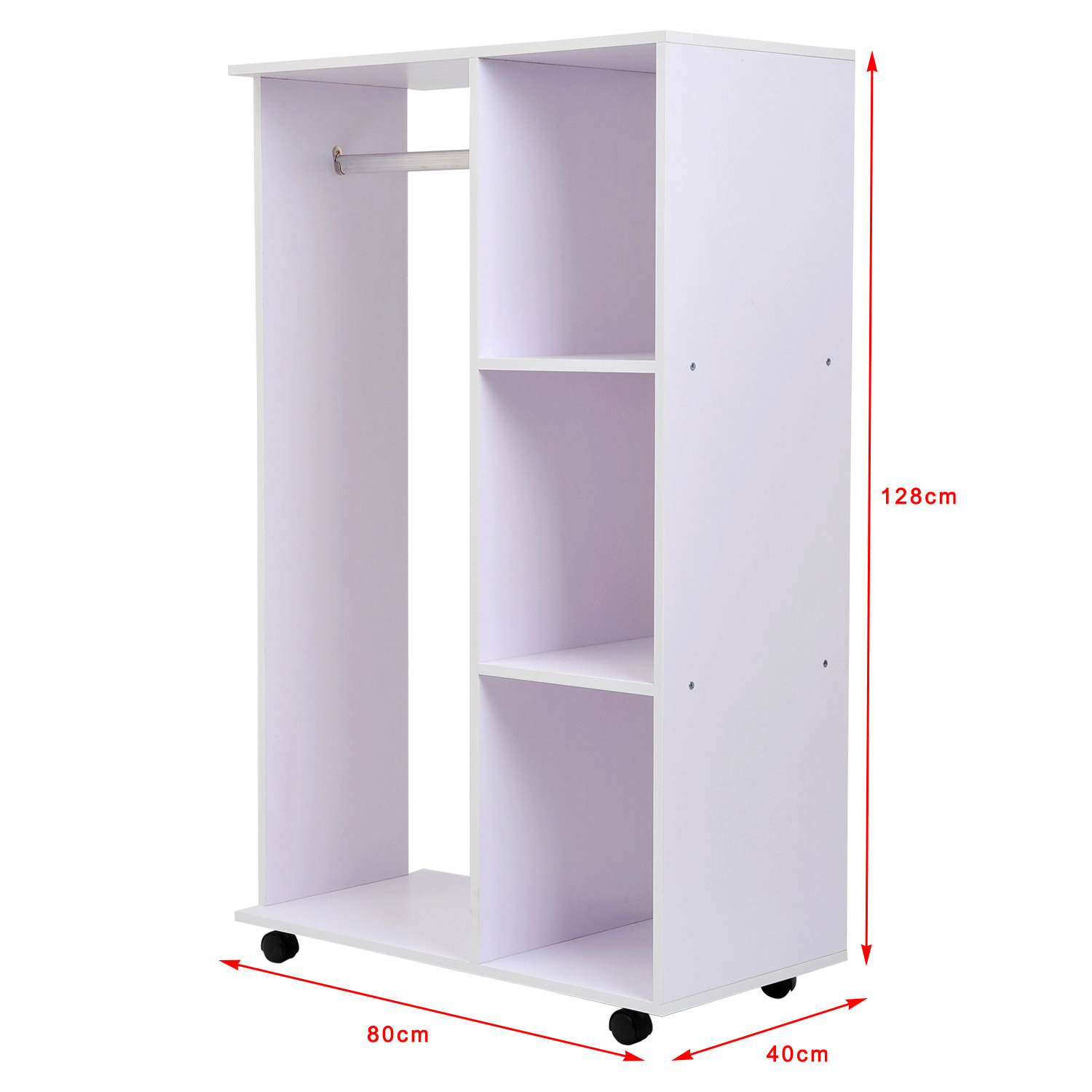 Armoire penderie armoire de rangement mobile panneaux de particules blanc