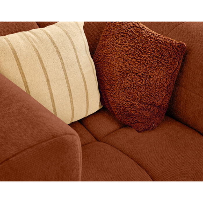 Suzano - fauteuil en tissu texturé - Rouille