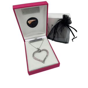 Collar Cuore rosa en plata 7-10 micras