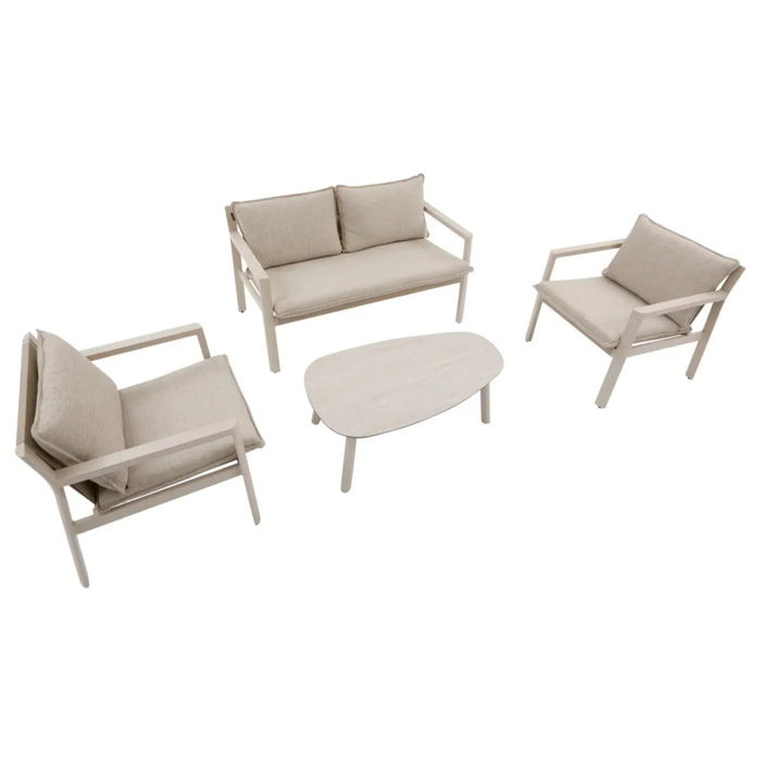 Salon de jardin Flovia 4 places argile