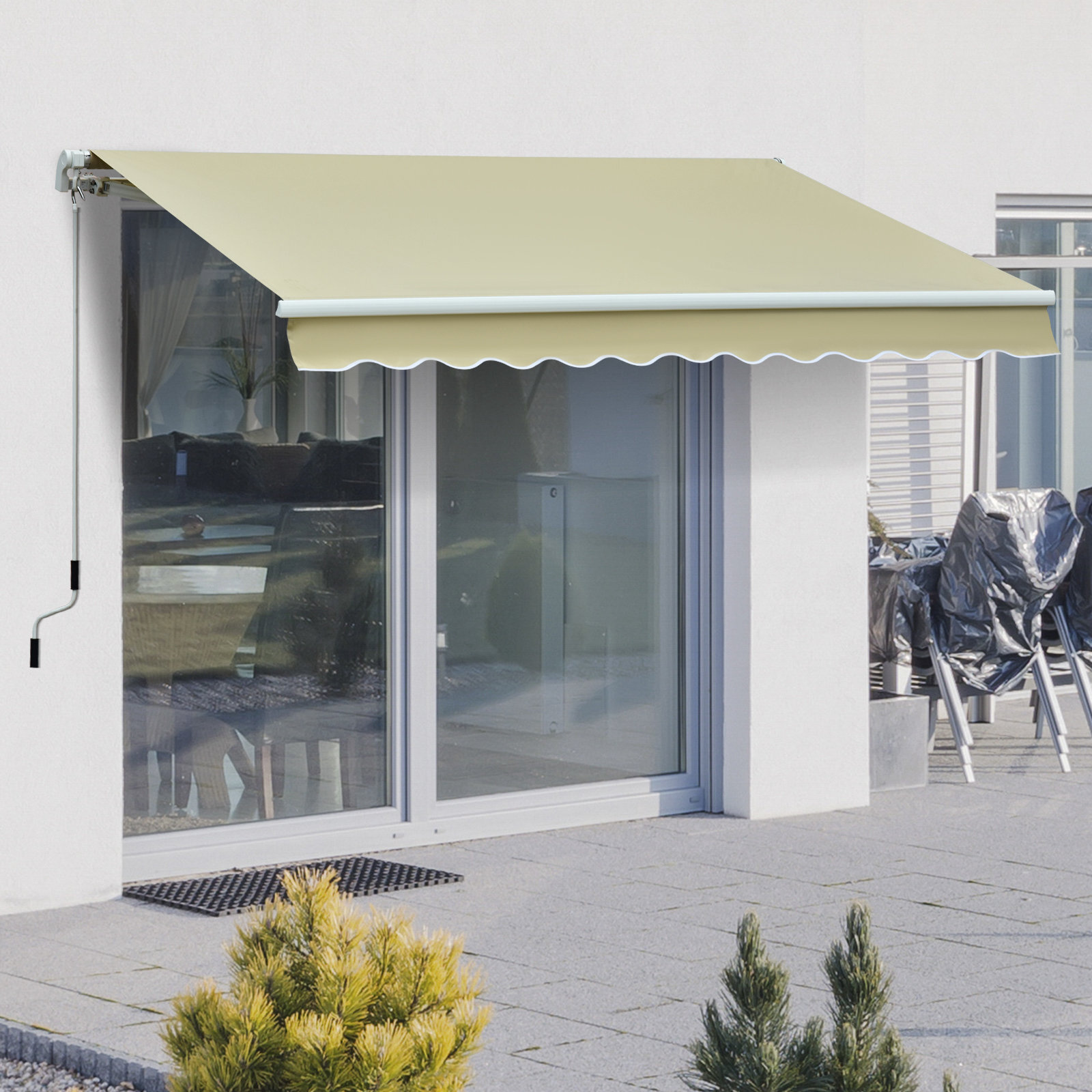 Toldo con áÂngulo Ajustable de Aluminio 2.95x2.5m Crema