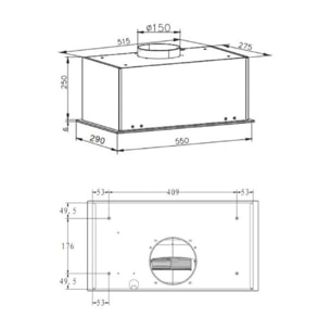 Hotte encastrable AIRLUX AHGG55BK Contrôle par geste