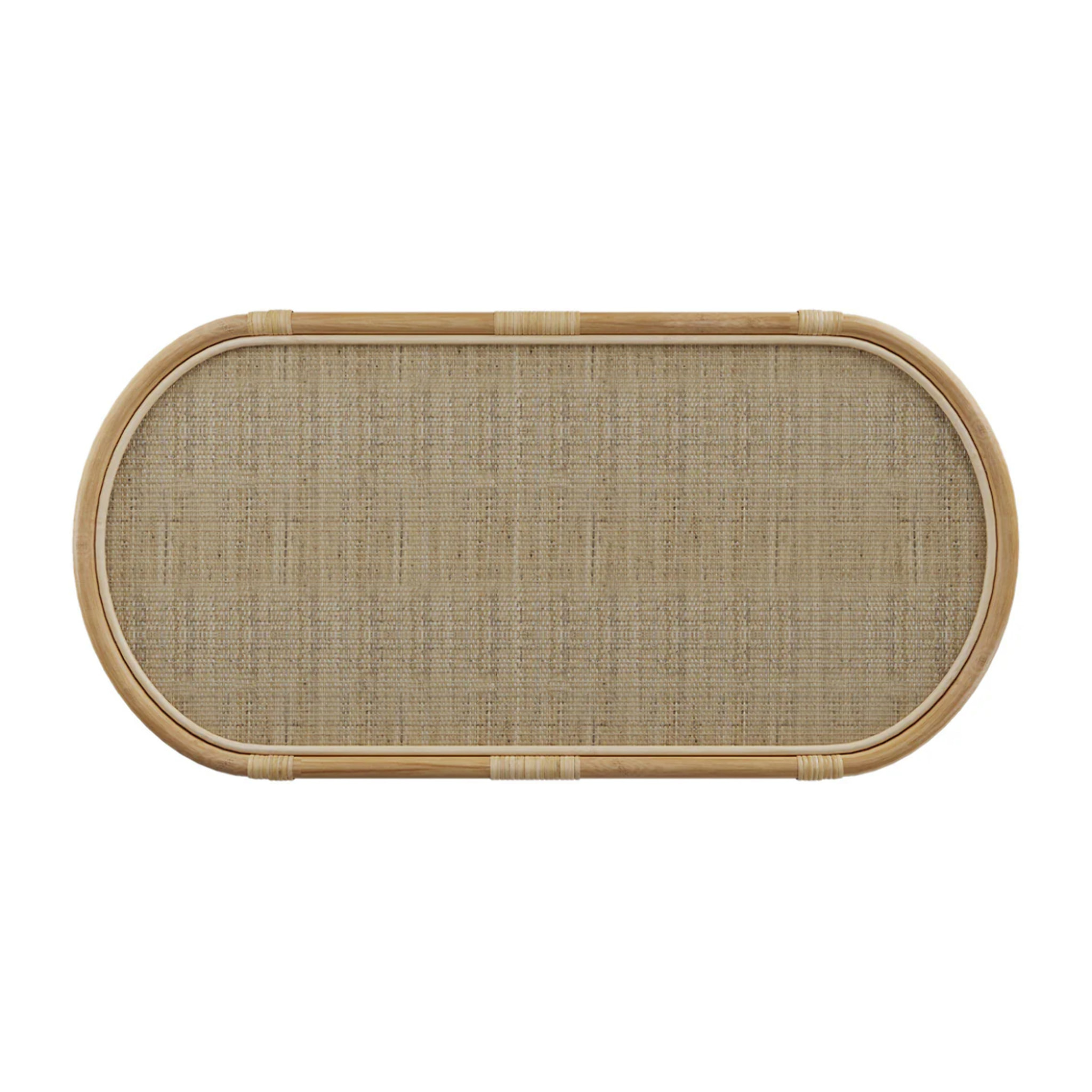 Table basse avec étagères en rotin naturel - Marthe