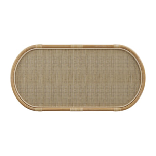 Table basse avec étagères en rotin naturel - Marthe