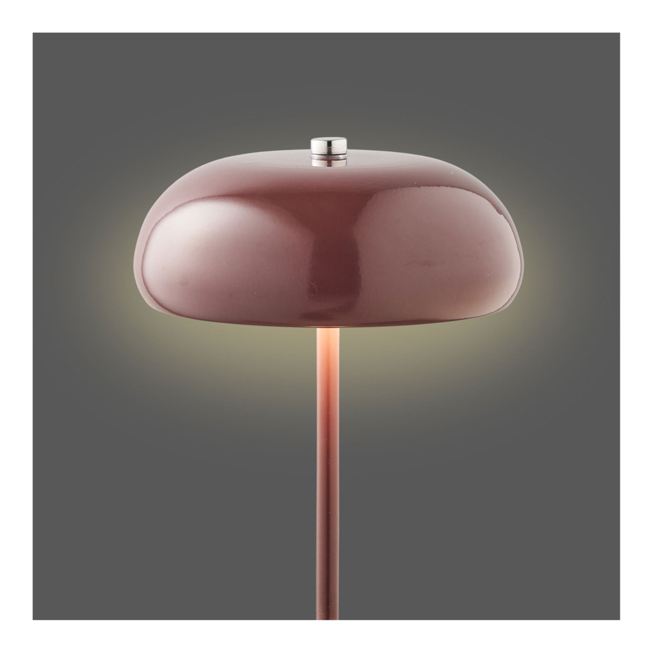 Lampada da tavolo Margate ricaricabile in metallo bordeaux ø16 cm
