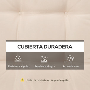 Conjunto de Cojines para Sillas de Comedor 42x42x5 cm Juego de 4 Piezas Cojines para Sillas de Jardín Impermeable con 2 Amarres de Fijación Crema