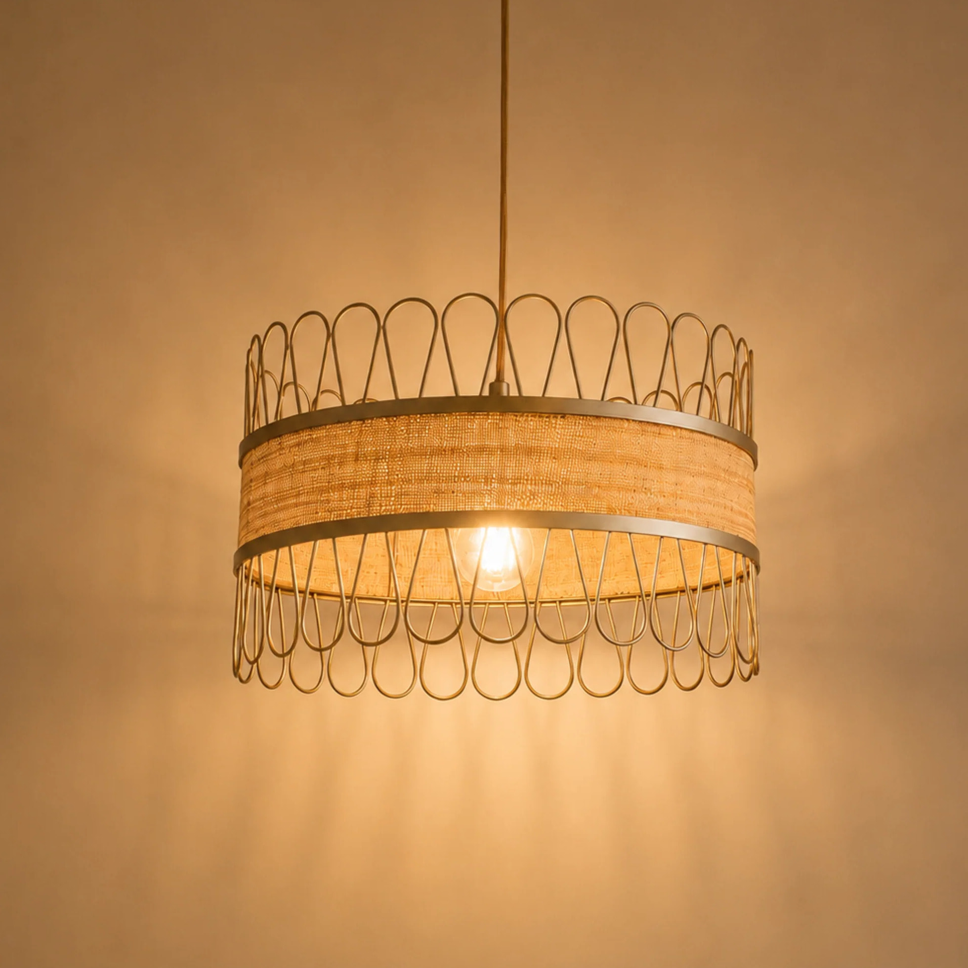 Suspension en rotin D40 cm - Flore