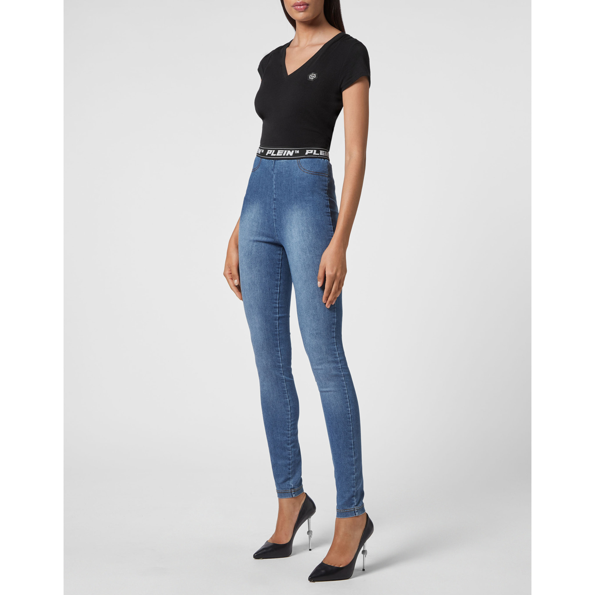 PHILIPP PLEIN Jegging de cintura alta