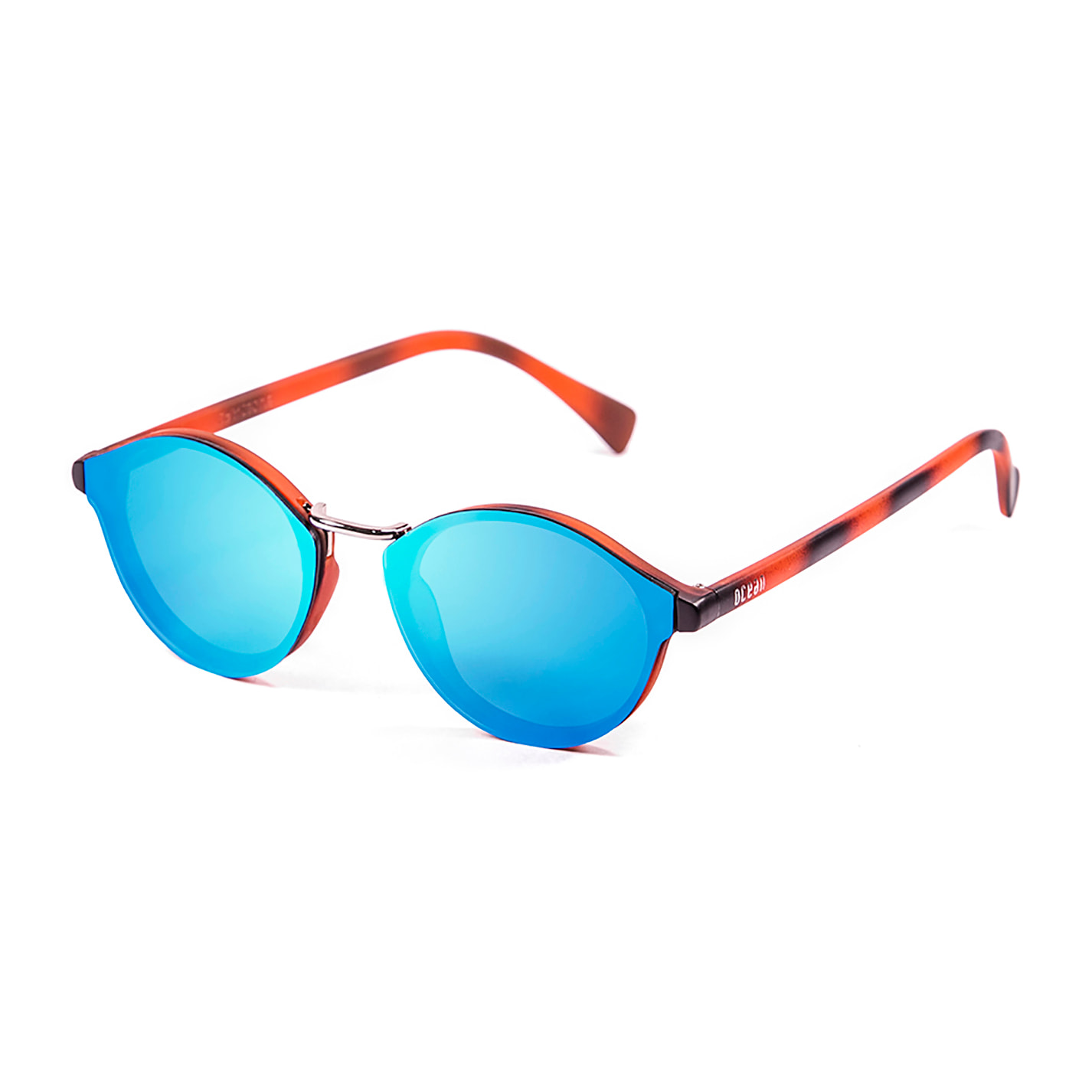 Gafas de sol OCEAN LOIRET - De tiras marrón mate / Plana revo azul cielo