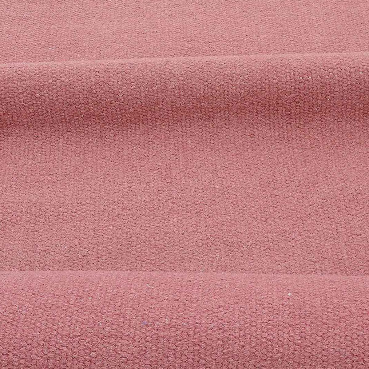 Tapis Kilim tissé à la main en laine uni rose