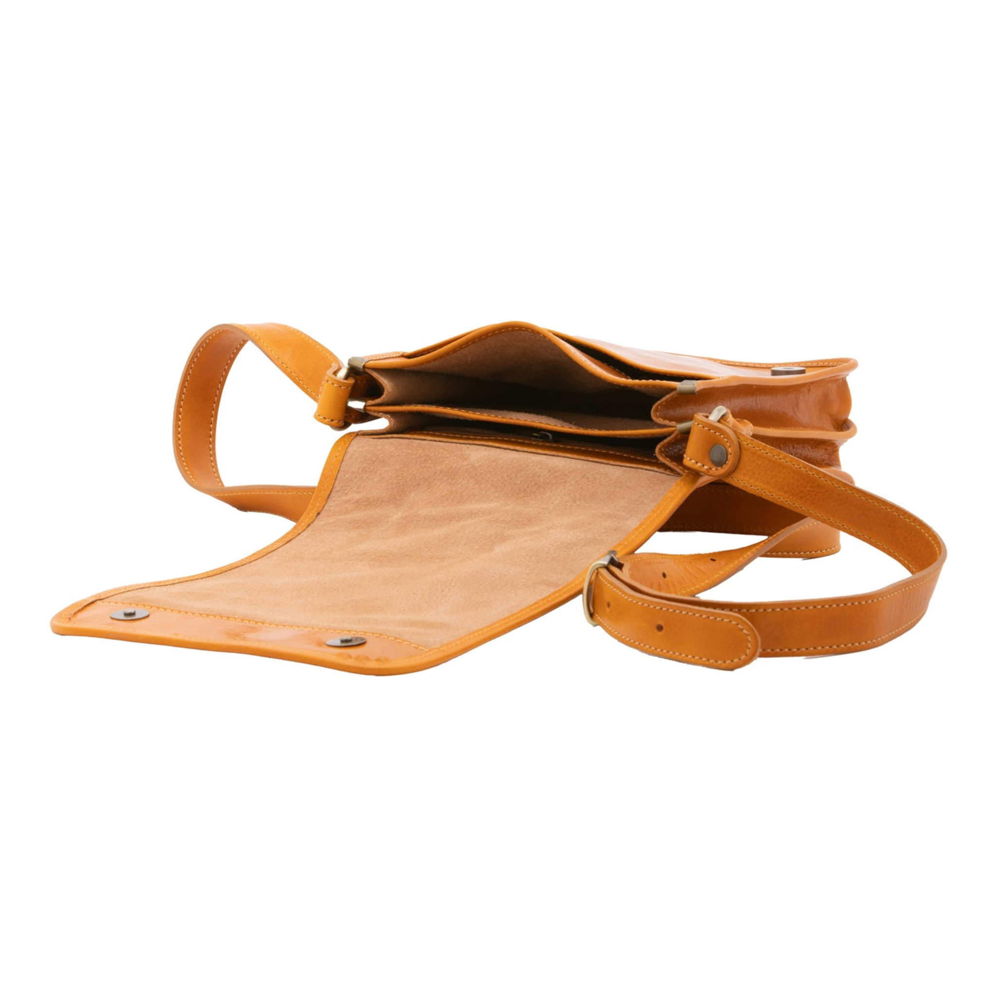 Borsa a tracolla uomo in vera pelle - Modello False - Made in Italy - 23.0 x 20.0 x 9.0 cm