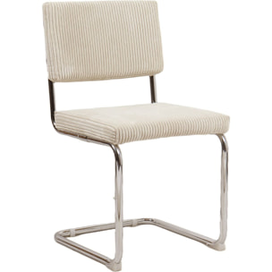 Lot de 2 chaises en velours côtelé et métal chromé - DULCE