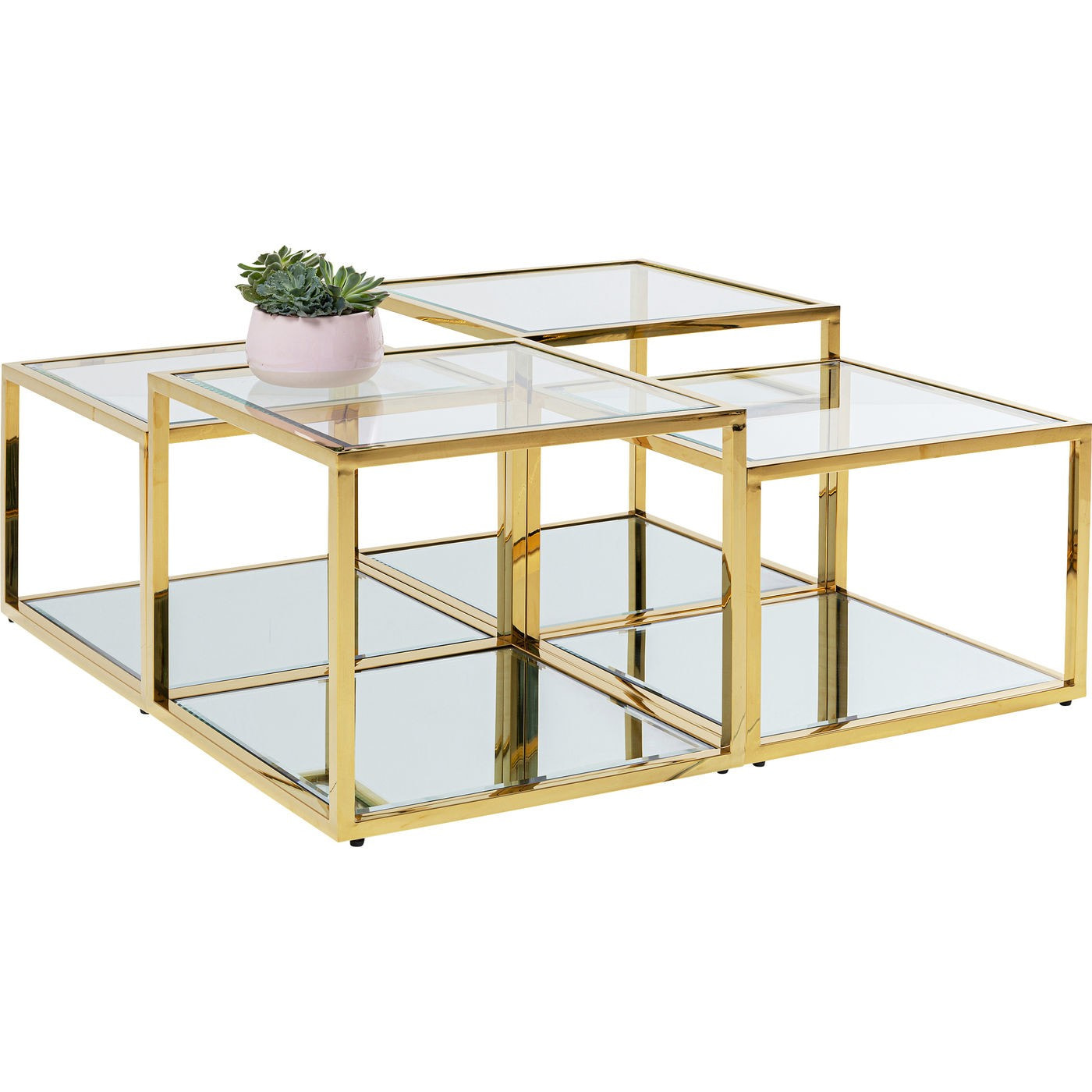 Tables basses Orion set de 4 dorées Kare Design