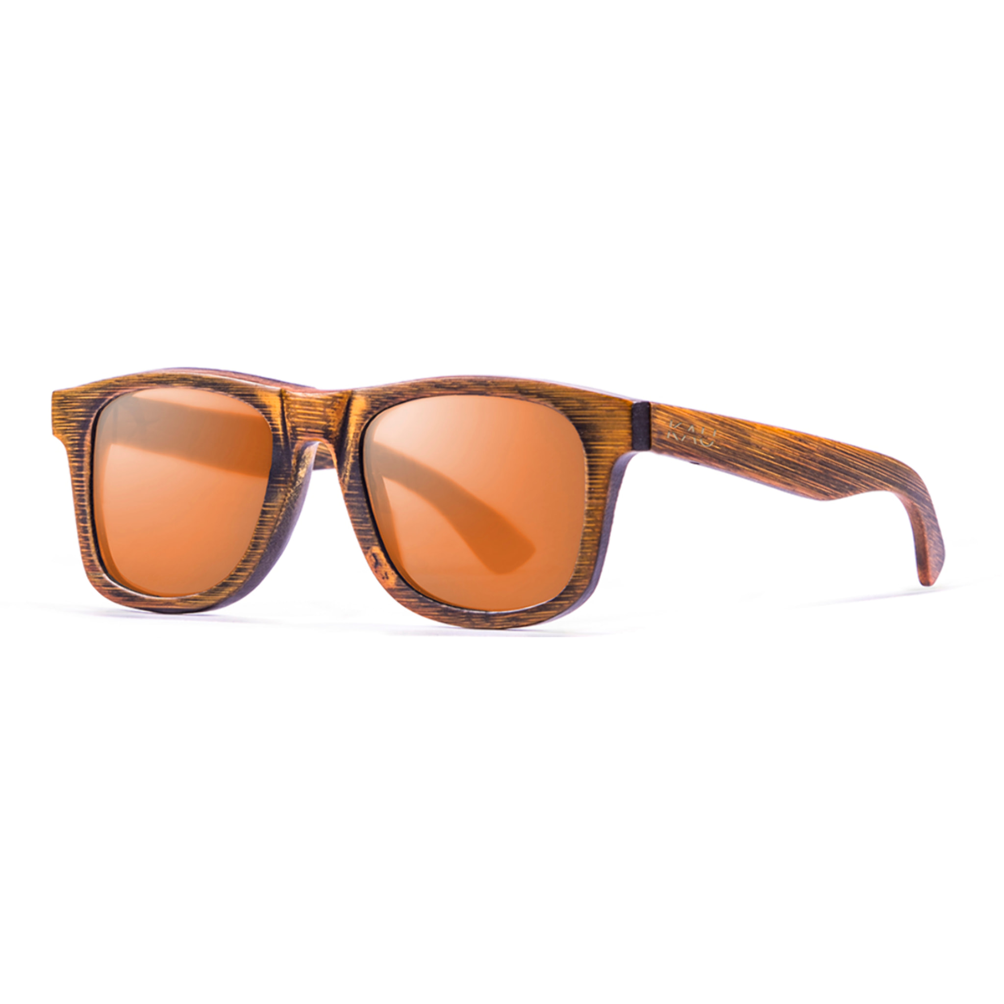 Gafas de sol KAU DF - Negro bambú / Polarizada revo naranja