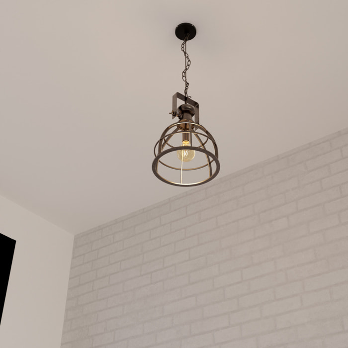 Suspension "Niko" métal noir D40cm