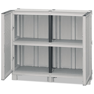 Armario de altura completa en polipropileno, con puertas de color azul l 1000 x p 390 x h 920 mm