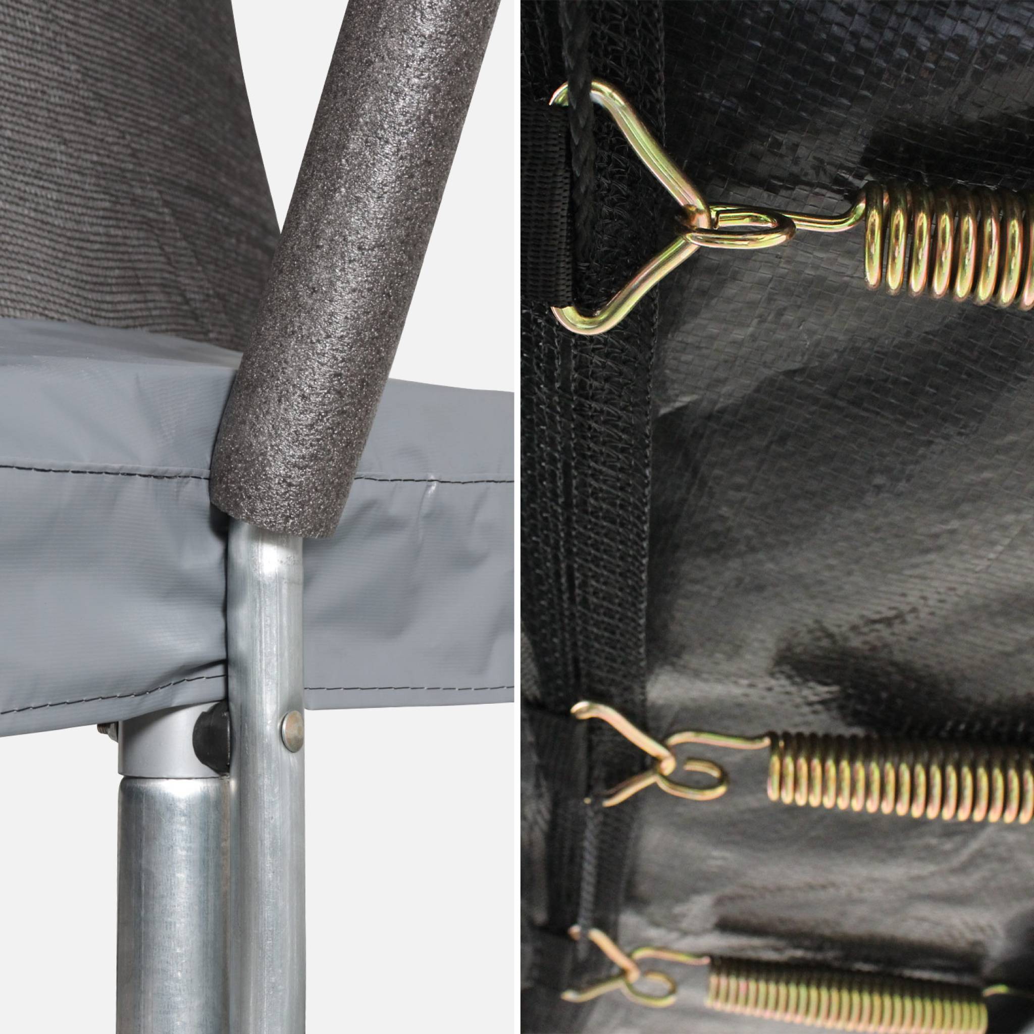 Trampoline rond Ø 490cm gris avec filet de protection intérieur - Jupiter Inner – Nouveau modèle - trampoline de jardin 4.90m 490 cm |Design | Qualité PRO | Normes EU