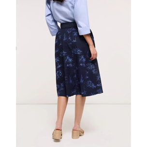 Falda Midi Azul Marino - Falnetis