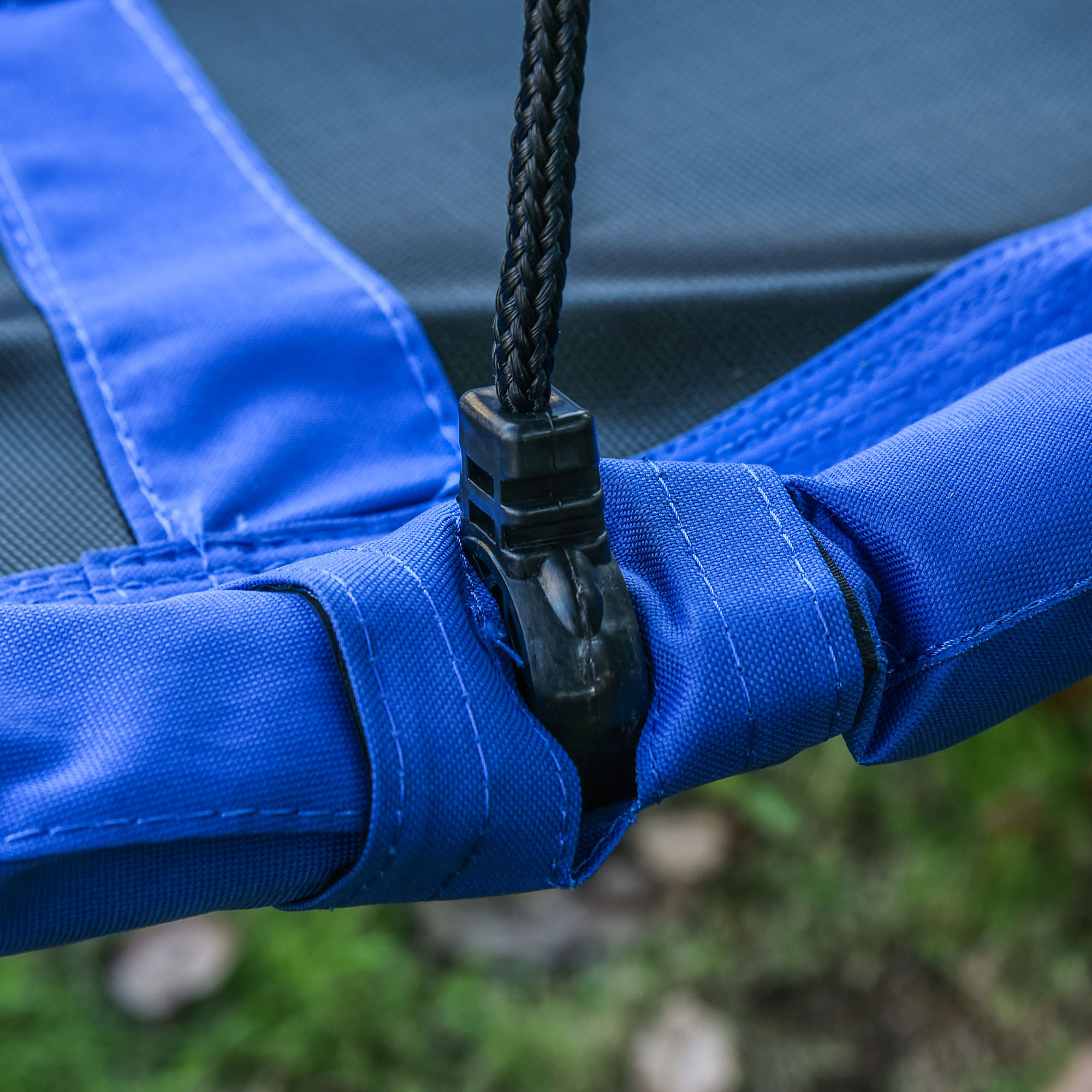 Balançoire nid d'oiseau ronde Ø 110 cm 4 anneaux inclus bleu