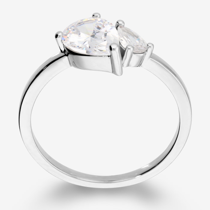 Anello Contrarié con Doppia Pietra a Goccia