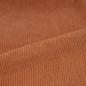 Lot de 2 chaises en velours côtelé terracotta et dossier en bois - Jade