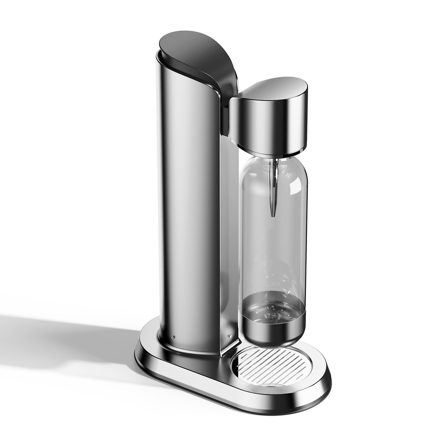 Máquina KT-201 para preparar agua con gas y bebidas carbonatadas en casa. Diseño en acero inoxidable. Incluye botella de 1L.