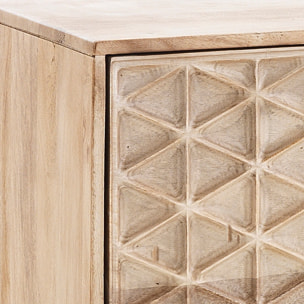 Meuble à 2 portes et 3 tiroirs Tomasucci ATUM, en acier et bois, doré, 144 × 40 × 80 cm