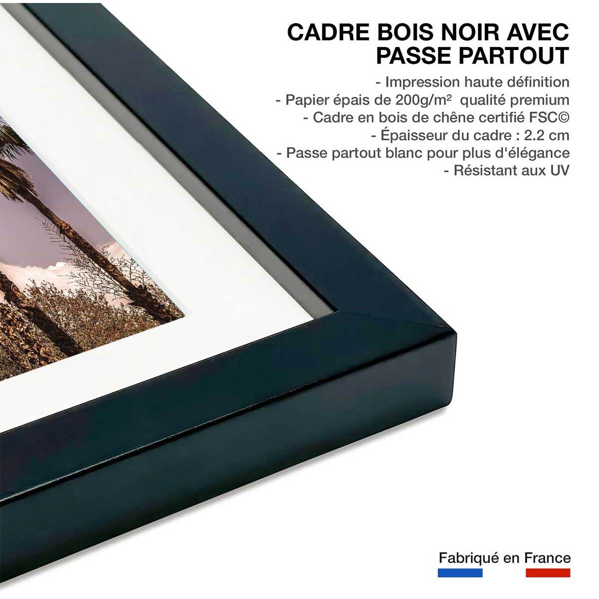 Affiche los angeles beverly hills Affiche + cadre en bois - Noir