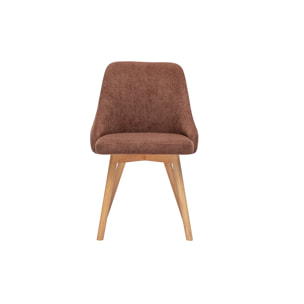 Chaises scandinaves en tissu chenille terre brûlée et bois clair (lot de 2) HASTA