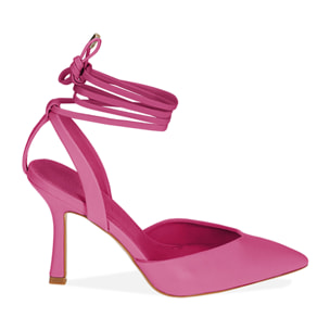 Décolleté lace-up fucsia, tacco 9,5 cm