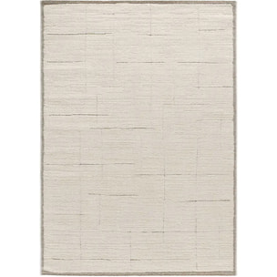 CANDELA Alfombra pelo corto diseño geométrico con relieve en crema, varias medidas disponibles