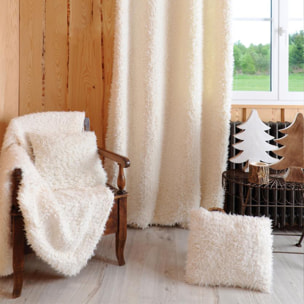 Plaid avec  - Effet Poil de Mouton - Blanc