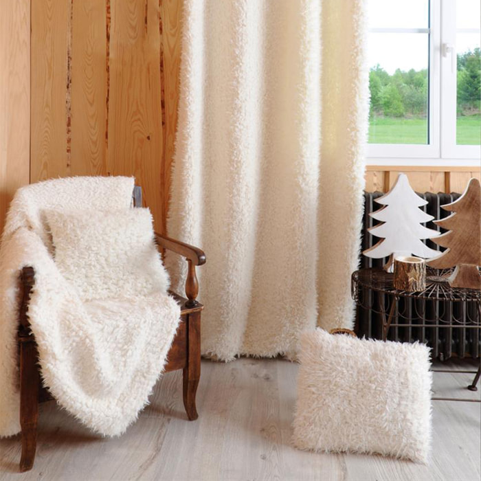 Plaid avec  - Effet Poil de Mouton - Blanc