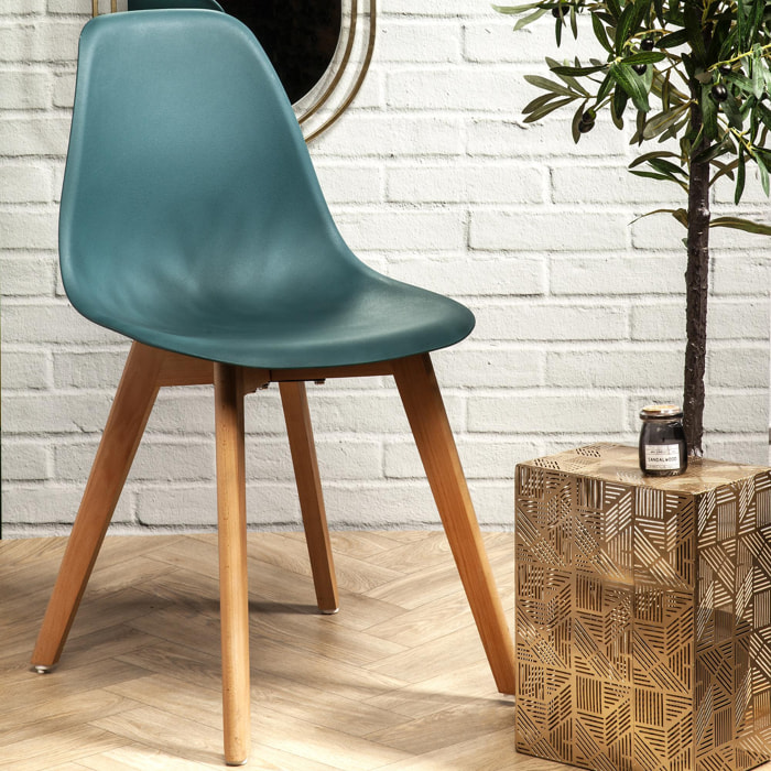 CHAISE SCANDINAVE COQUE PP BLEU CANARD