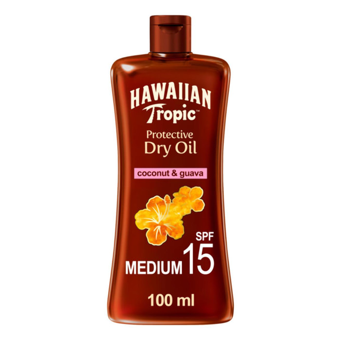 Pack de 2 - Hawaiian Tropic - Huile solaire SPF 15 – Noix de coco & goyave – 100ml