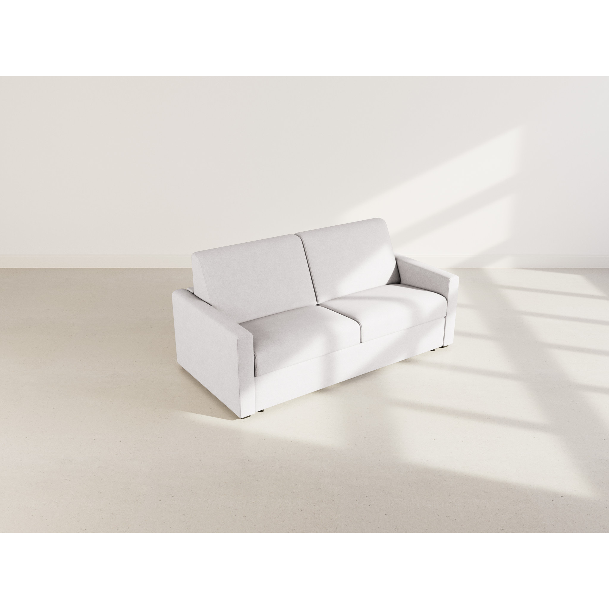 Julia - canapé lit 3 places convertible express couchage quotidien 140 cm matelas 14 cm en tissu - Gris clair