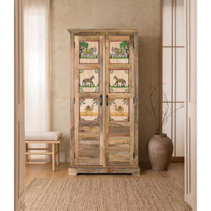 Armario de Madera de Mango 92 Cm Estilo Étnico Colonial