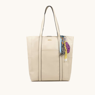 Bolso Shopper Color Crema con Charms Personalizables CHARMS SHOPPER CREAM