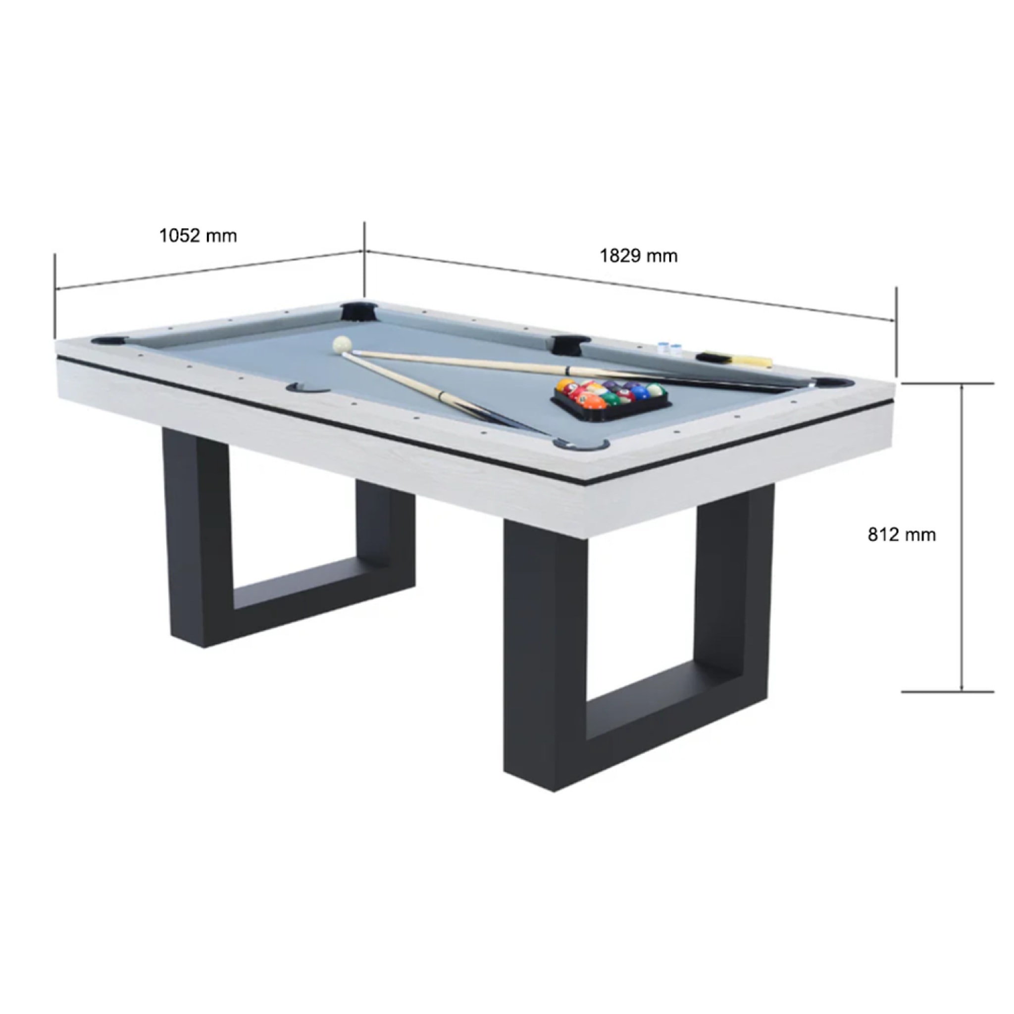 Table multi-jeux 3 en 1 billard et ping-pong en bois blanc ARIES