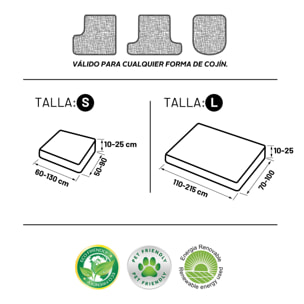 Funda TERCIOPELO ANTIMANCHAS para ASIENTO y RESPALDO modelo VERONICA