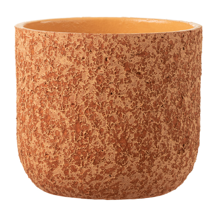 J-Line cachepot Rugueux - céramique - terracotta - large - Ø 22.00 cm