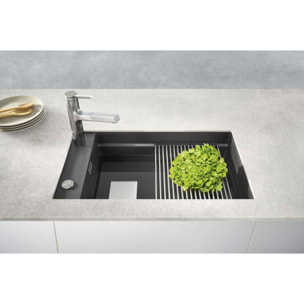 Kubus 2 KNG 110-62 Fragranit+ Évier de cuisine sous-plan Onyx