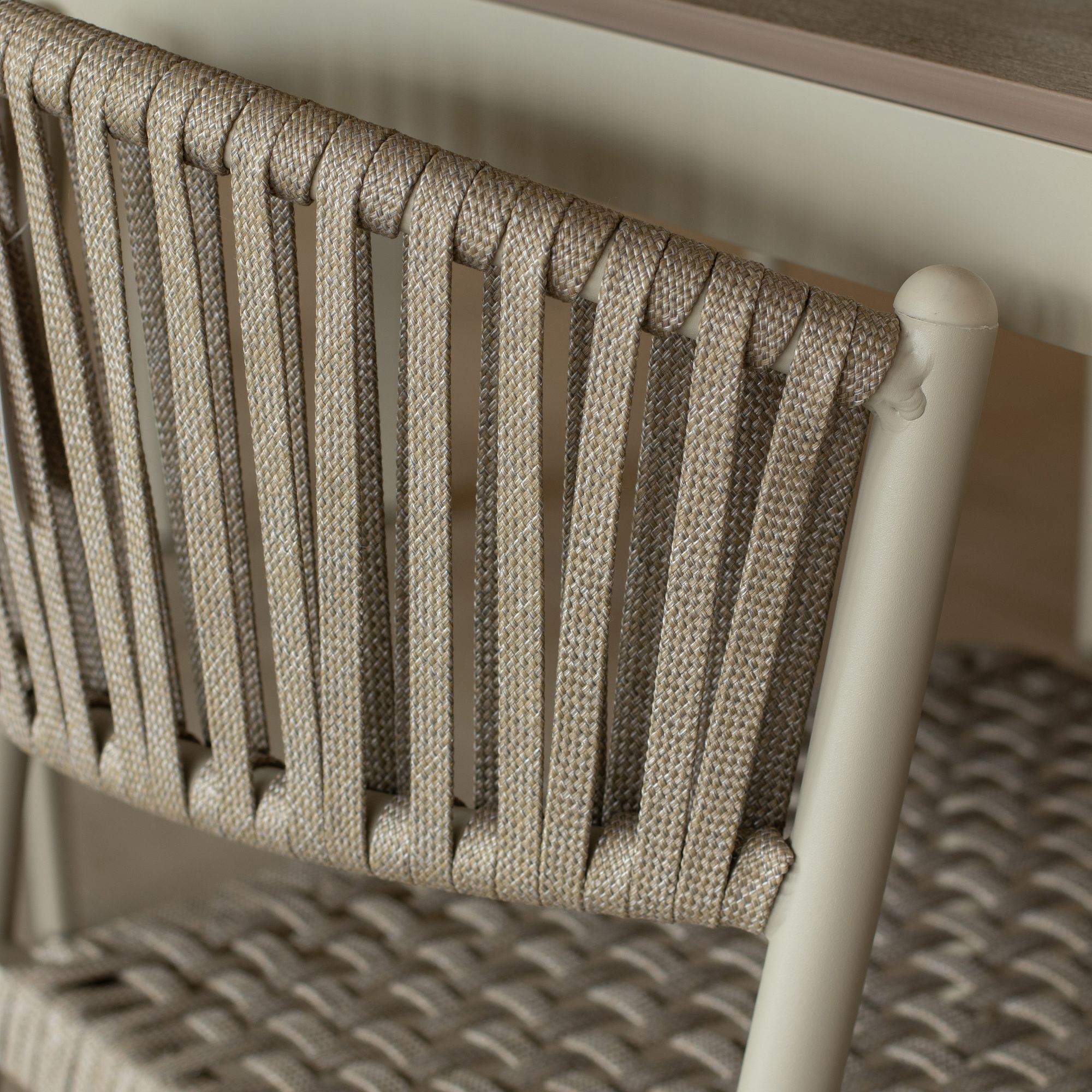 Ensemble de jardin table polywood blanc et chaises 6 places FIGARI