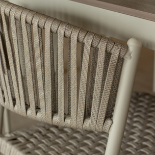 Ensemble de jardin table polywood blanc et chaises 6 places FIGARI