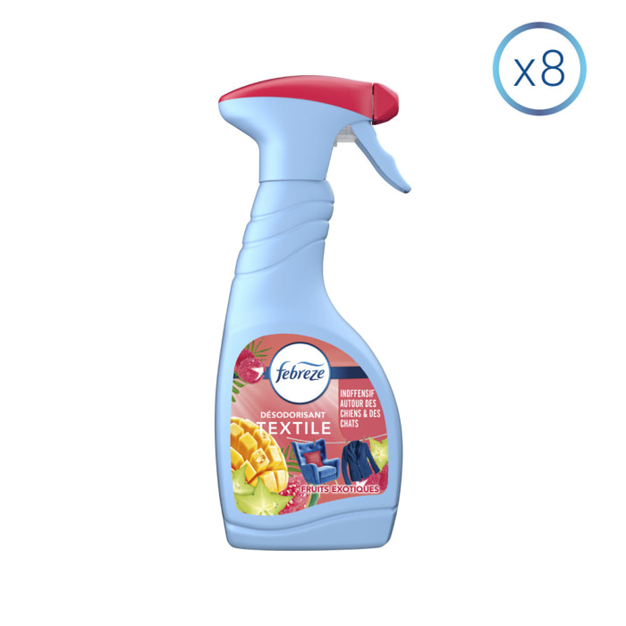 8 Sprays Desodorisant Textile Fruits Exotiques 500ml, Febreze