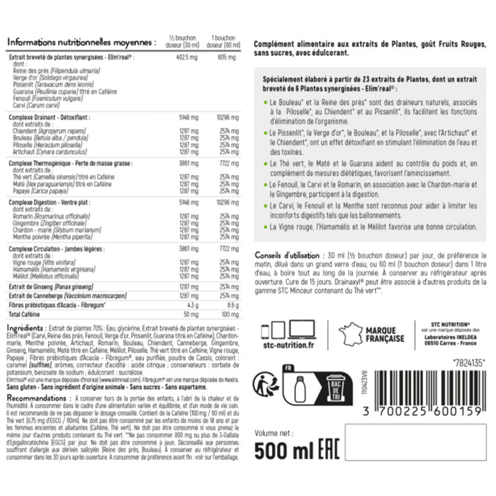 STC NUTRITION - Pack Contrôle du poids - Complément alimentaire - Drainaxyl® 500 Fruits Rouges + Hydroxyblast® + Killercal + Taille Abdos Ventre Plat + - Elimination & Drainage - Brûle graisses extra-fort