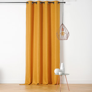 Rideau à Oeillets Uni Chic - Jaune moutarde