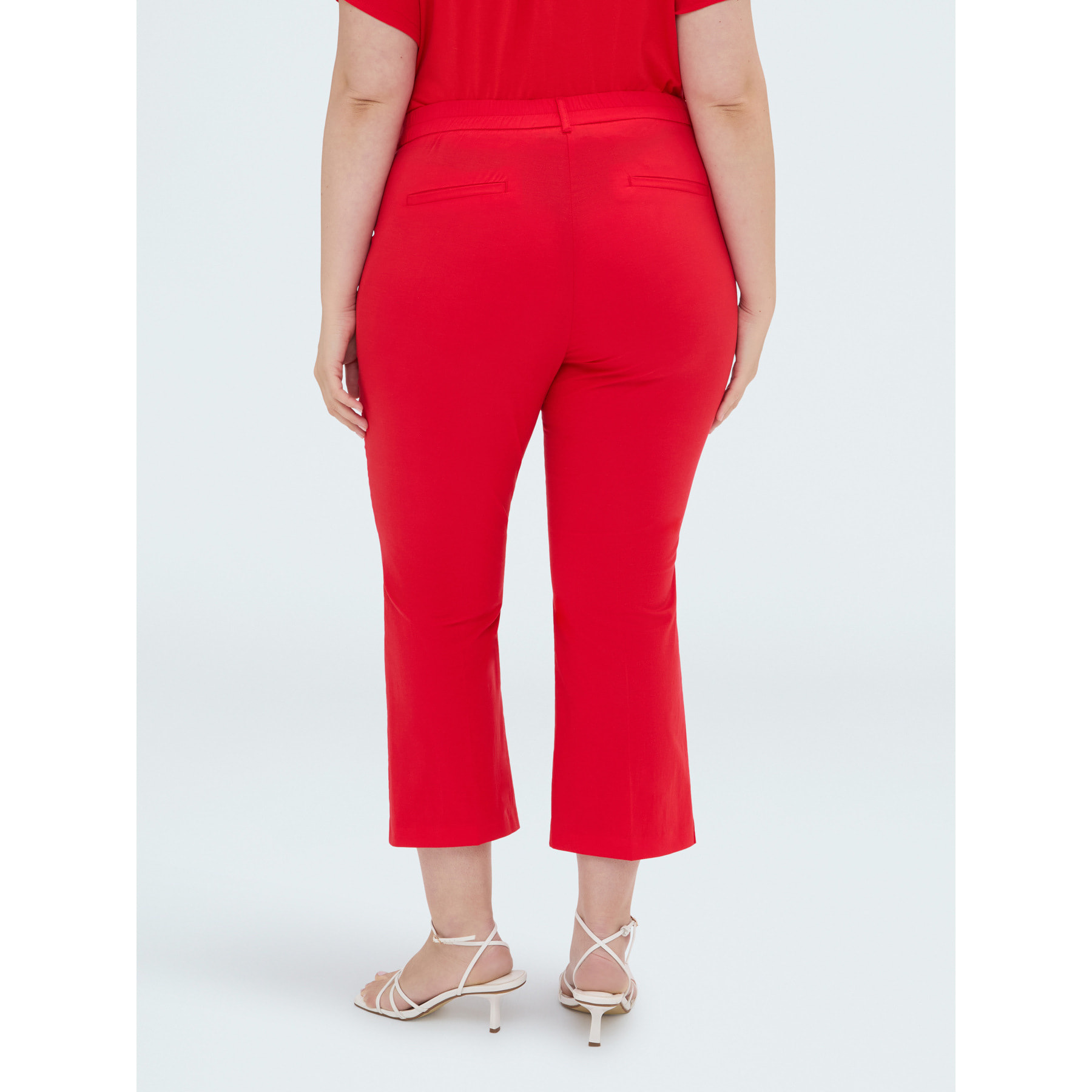 Fiorella Rubino - Pantalones Kick Flare de algodón ligero - Rojo